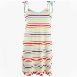 Women's Striped Tie-Shoulder Tank-Dress Swim Cover-Up